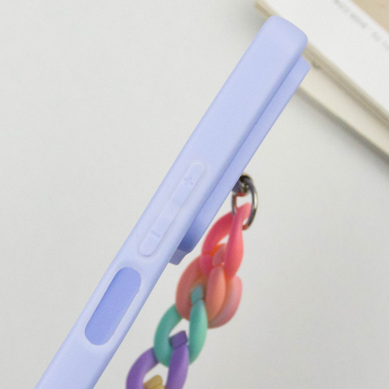 Замовити Чохол Chained Heart з підвісним ланцюжком на Xiaomi Redmi Note 13 5G (Lilac Blue) на vchehle.ua