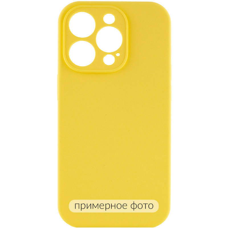 Чехол Silicone Case Full Camera Protective (AA) NO LOGO для Apple iPhone 16 (6.1") (Желтый / Yellow)