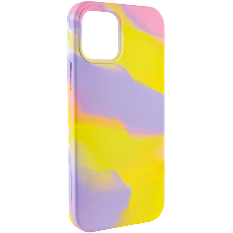 Фото Чохол Silicone case full Aquarelle на Apple iPhone 13 Pro (6.1") (Сиренево-желтый) на vchehle.ua