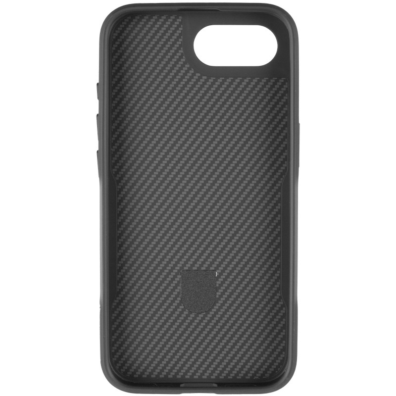 Фото TPU+PC чохол Metal Buttons with Magnetic Safe Carbon Ring на Apple iPhone 16e (6.1") (Чорний) в маназині vchehle.ua