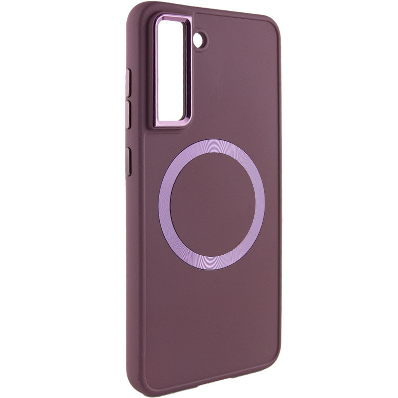 TPU чехол Bonbon Metal Style with Magnetic safe для Samsung Galaxy S22 (Бордовый / Plum)