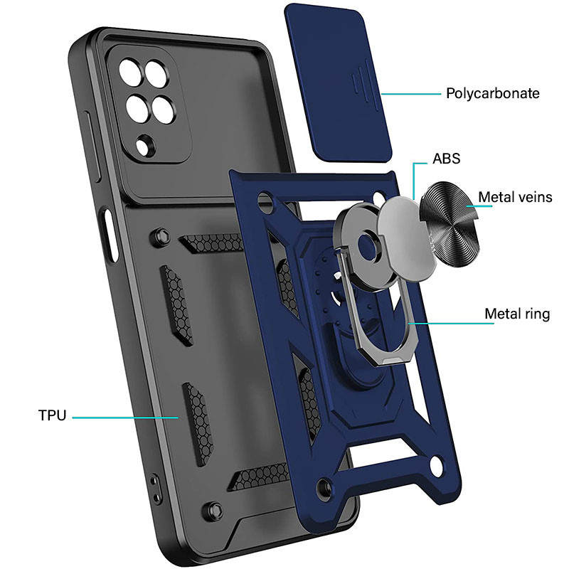 Фото Ударостійкий чохол Camshield Serge Ring на Samsung Galaxy M33 5G (Синій) на vchehle.ua