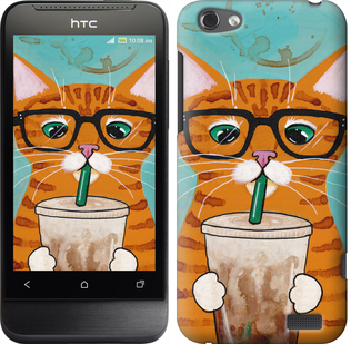 

Чохол Зеленоокий кіт в окулярах на HTC One V t320e 625190