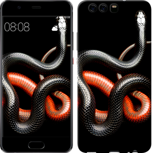 

Чохол Червоно-чорна змія на чорному тлі на Huawei P10 482240