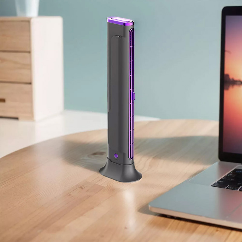 Фото Настольный вентилятор F3 Tower Fan 3 speeds with battery 1200 mAh (Purple) в магазине vchehle.ua