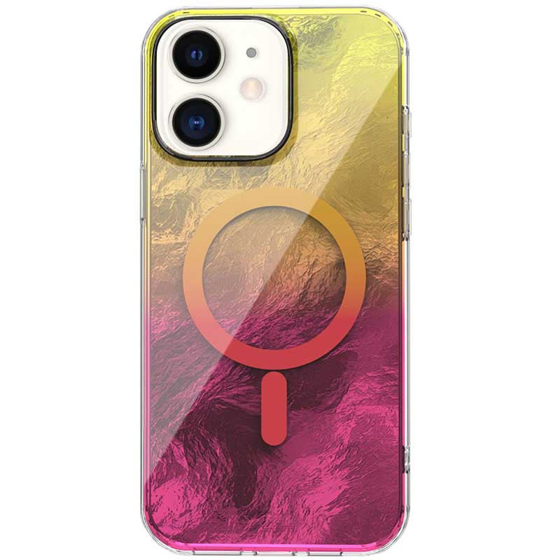 Чехол TPU Shiny Mountain (MagFit) для Apple iPhone 11 (6.1") (Yellow / Pink)