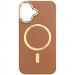 Кожаный чехол SnapCase with Magnetic Safe для Apple iPhone 16 (6.1") (Brown)