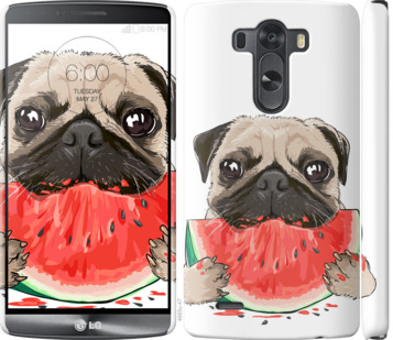 

Чехол Мопс и арбуз для LG D856 Dual G3 843620