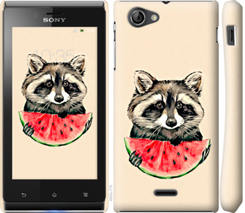 

Чехол Енотик с арбузом для Sony Xperia J ST26i 799813
