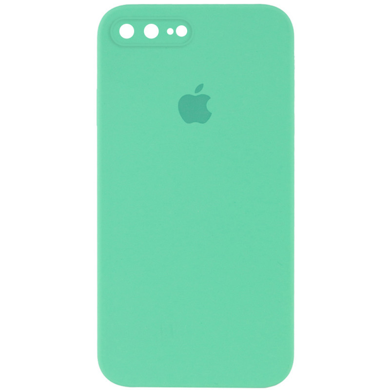 Чехол Silicone Case Square Full Camera Protective (AA) для Apple iPhone 7 plus / 8 plus (5.5") (Зеленый / Spearmint)