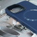 Фото Шкіряний чохол Bonbon Leather Metal Style with Magnetic Safe на Apple iPhone 15 (6.1") (Синій / Navy blue) на vchehle.ua