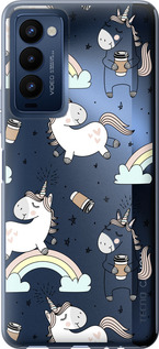 

Чехол Единорог и кофе для Tecno Camon 18p CH7n 1607337
