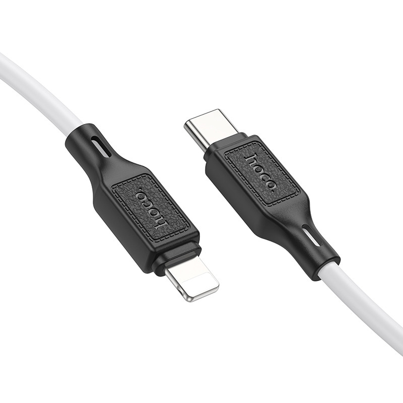 Фото Дата кабель Hoco X90 Cool silicone Type-C to Lightning 20W (1m) (White) в магазине vchehle.ua