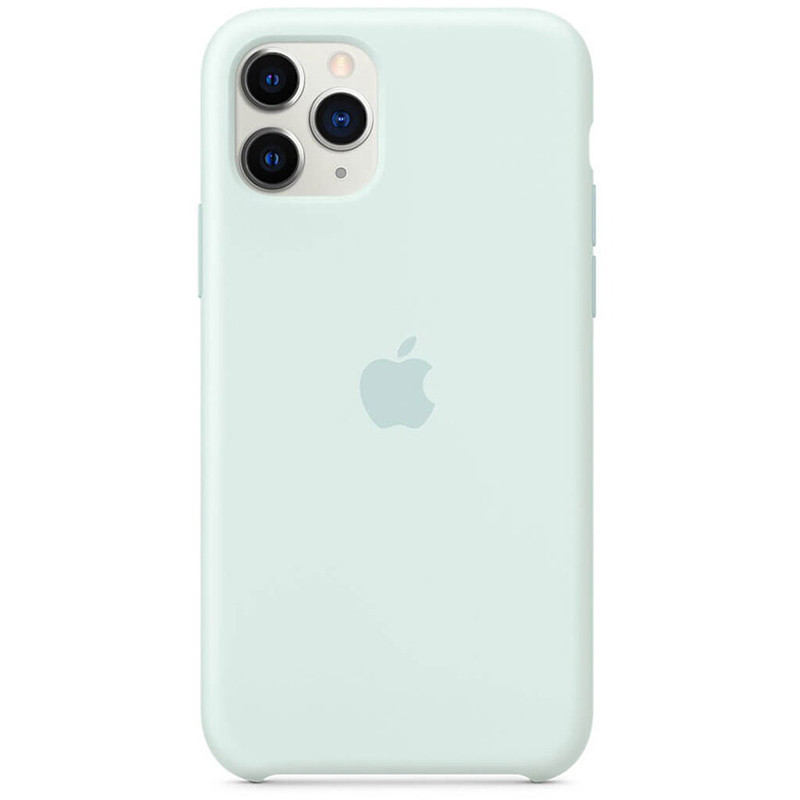 Чехол Silicone case (AAA) для Apple iPhone 11 Pro (5.8") (Серо-голубой / Seafoam)
