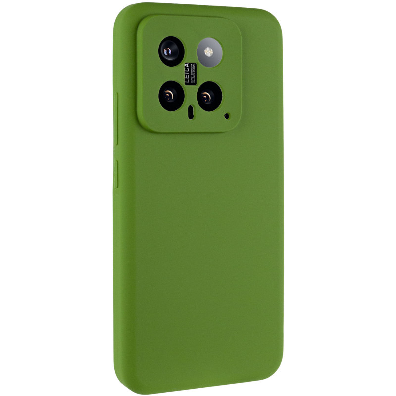 Чехол Silicone Cover Lakshmi Full Camera (AA) для Xiaomi 14 (Зеленый / Dark green)