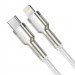 Фото Дата кабель Baseus Cafule Series Metal Type-C to Lightning PD 20W (2m) (CATLJK-B) (Білий) на vchehle.ua