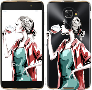 

Чехол Девушка с бокалом для Alcatel Idol 4 Pro 924091