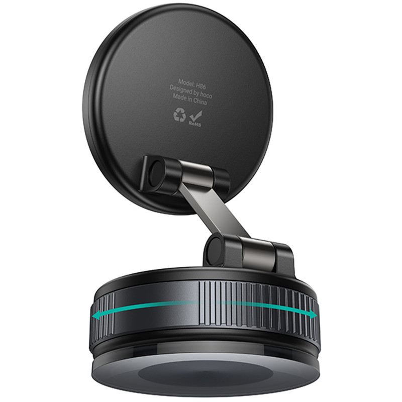 Автотримач Hoco H86 Dragon manual suction cup magnetic (universal) (Black / Metal gray) в магазині vchehle.ua