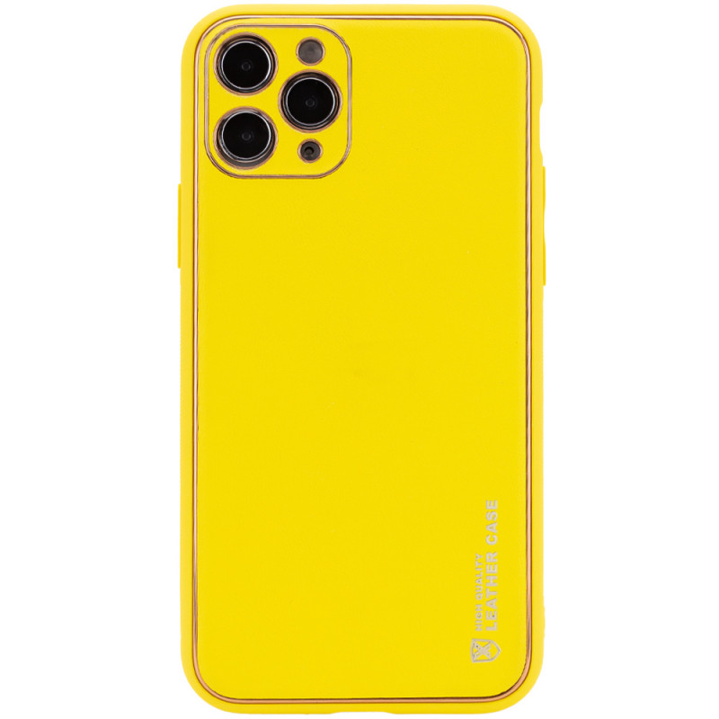 Кожаный чехол Xshield для Apple iPhone 12 Pro Max (6.7") (Желтый / Yellow)