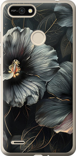 Чохол Чорні квіти на Tecno Pop 2F B1F