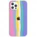 Чохол Silicone case Full Rainbow на Apple iPhone 13 Pro (6.1") (Рожевий / Бузковий)