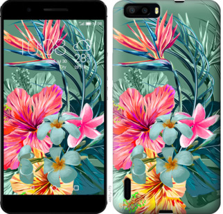 

Чехол Тропические цветы v1 для Huawei Honor 6 Plus 845237