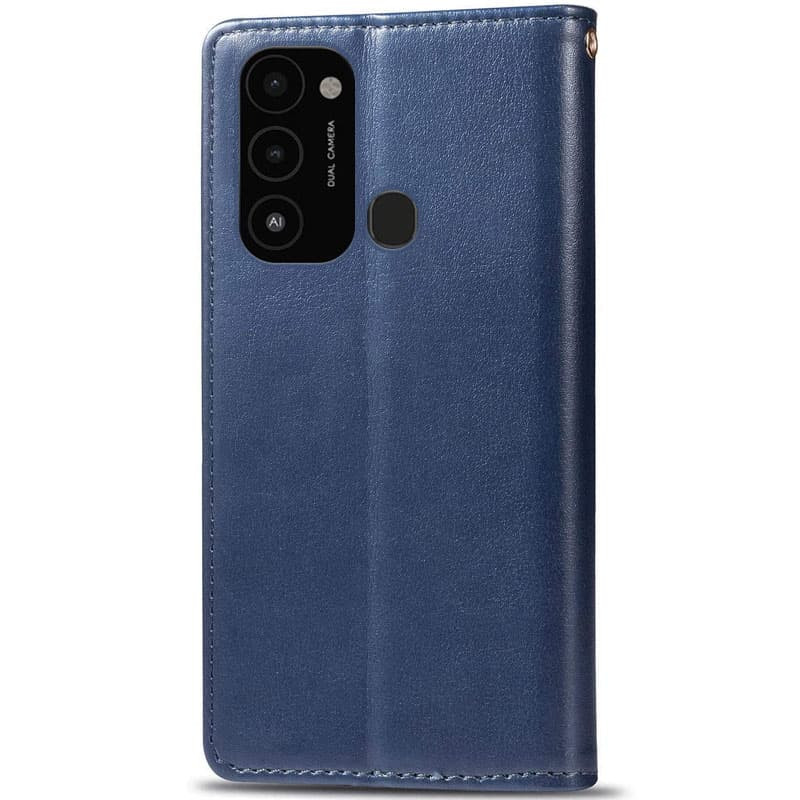 Фото Кожаный чехол книжка GETMAN Gallant (PU) для TECNO Spark 8C (Синий) на vchehle.ua