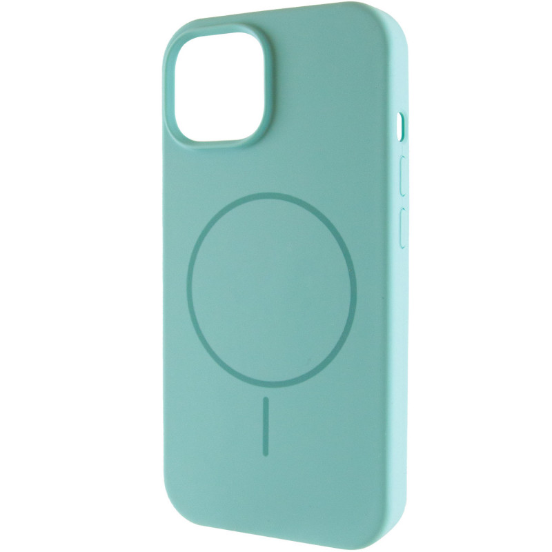 Чохол Silicone Case Full Protective (AA) NO LOGO with Magnetic Safe на Apple iPhone 15 (6.1") (Бірюзовий / Marine Green)