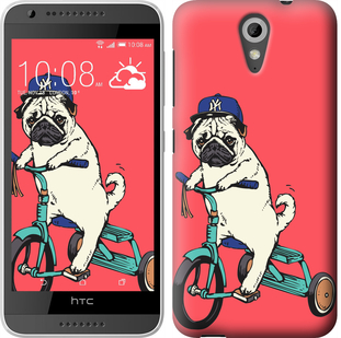 

Чехол Мопс на велосипеде для HTC Desire 620 87617