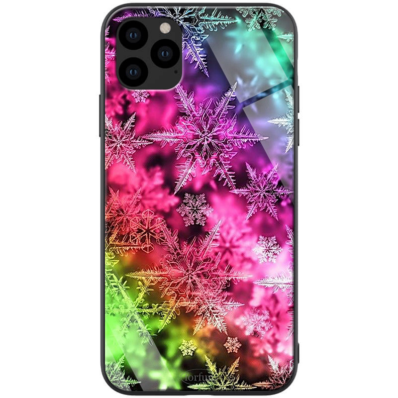 

TPU+Glass чохол ForFun на iPhone 11 Pro (Різнокольорові Сніжинки / Рожевий) 790086