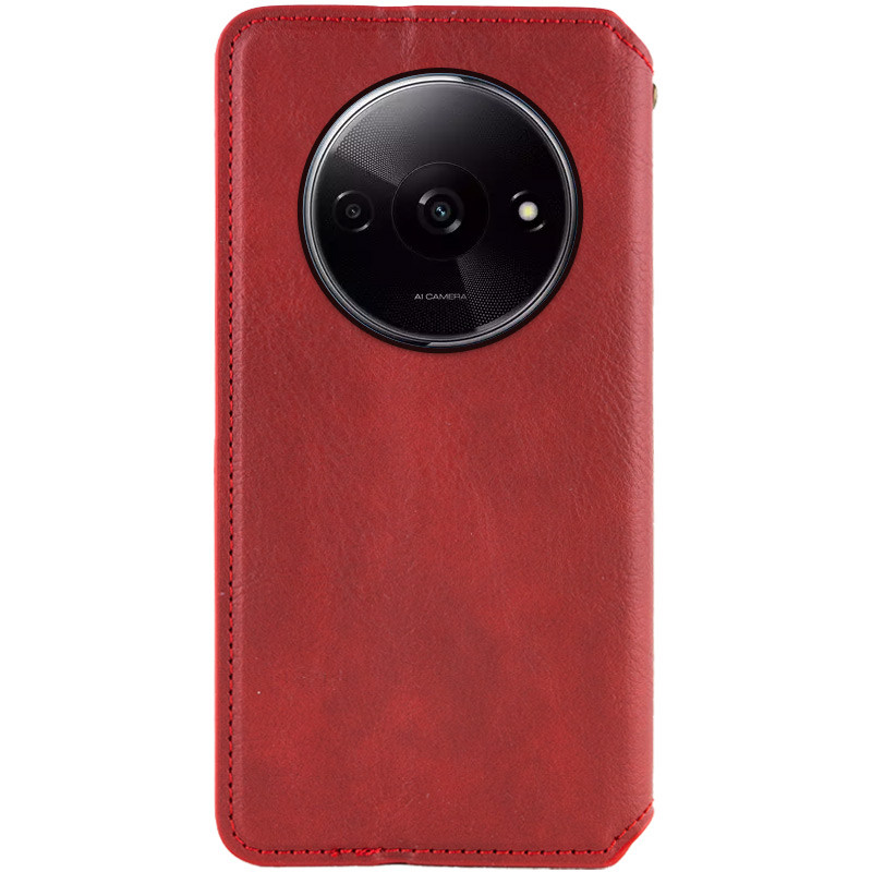 Фото Кожаный чехол-книжка GETMAN Cubic (PU) для Xiaomi Redmi A3 (Красный) на vchehle.ua