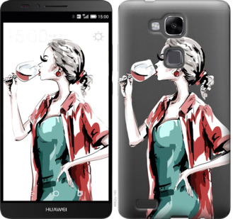 

Чехол Девушка с бокалом для Huawei Ascend Mate 7 841784