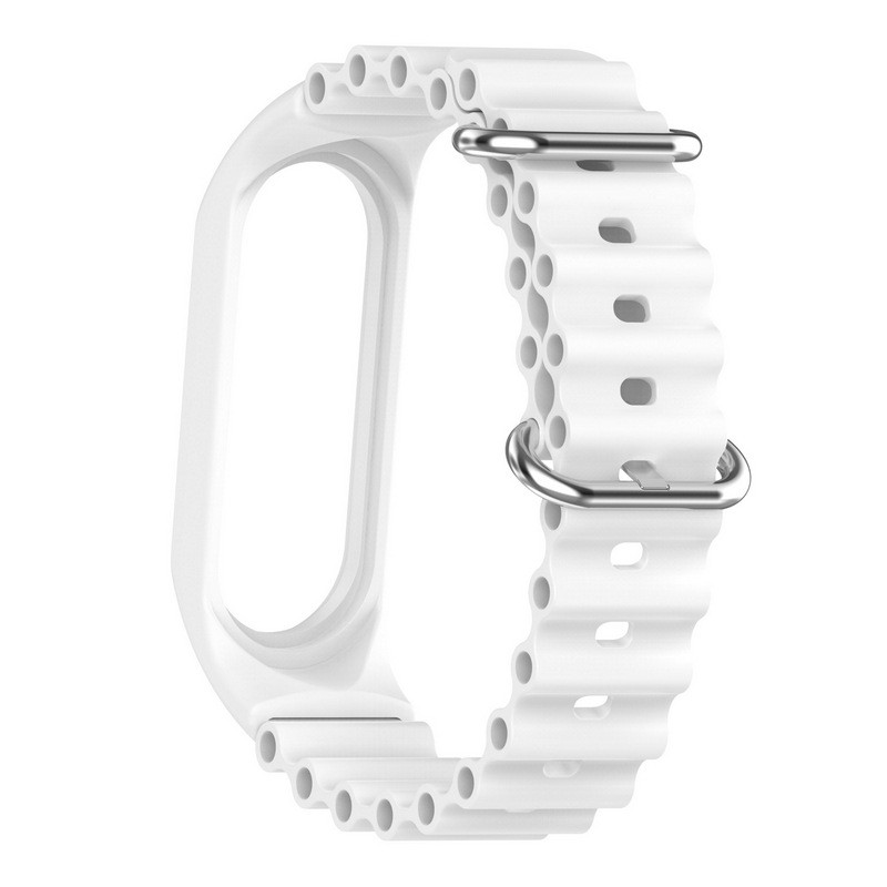 Ремінець Ocean Band для Xiaomi Mi Band 9/8 (Білий / White) в магазині vchehle.ua