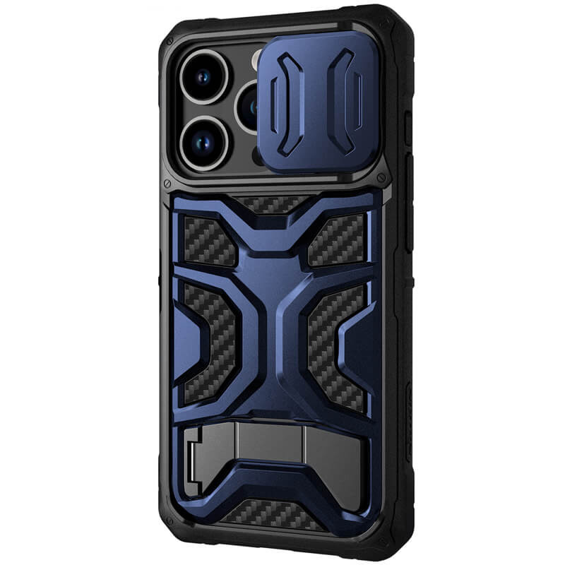 TPU+PC чехол Nillkin CamShield Adventurer Pro (шторка на камеру) для Apple iPhone 14 Pro (6.1") (Interstellar Blue)