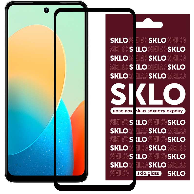 Защитное стекло SKLO 3D для TECNO Spark 20C / Spark Go 2024 / Spark 20 (Черный)