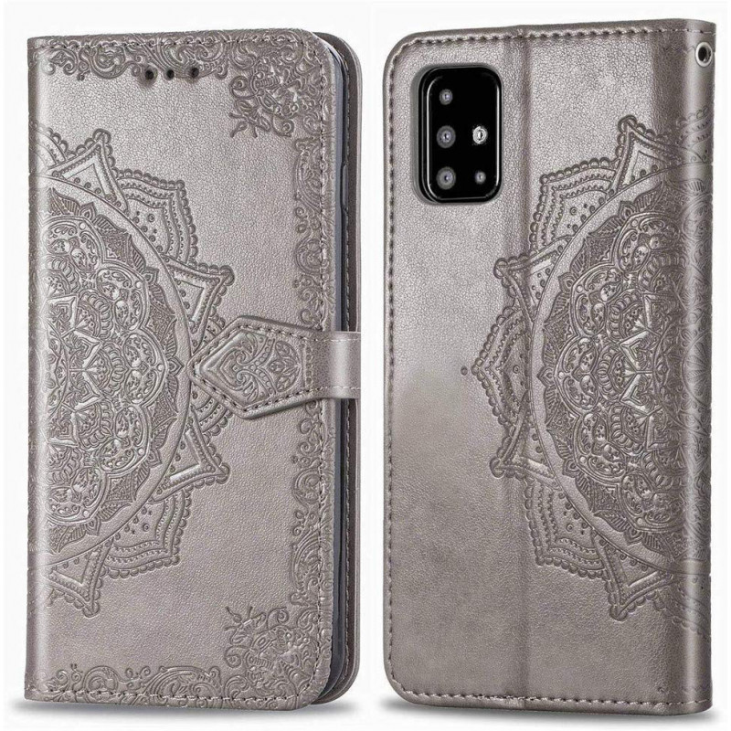 Фото Шкіряний чохол-книжка Art Case з візитницею на Samsung Galaxy A51 (Сірий) на vchehle.ua