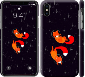 Чехол Лисички в космосе для iPhone X