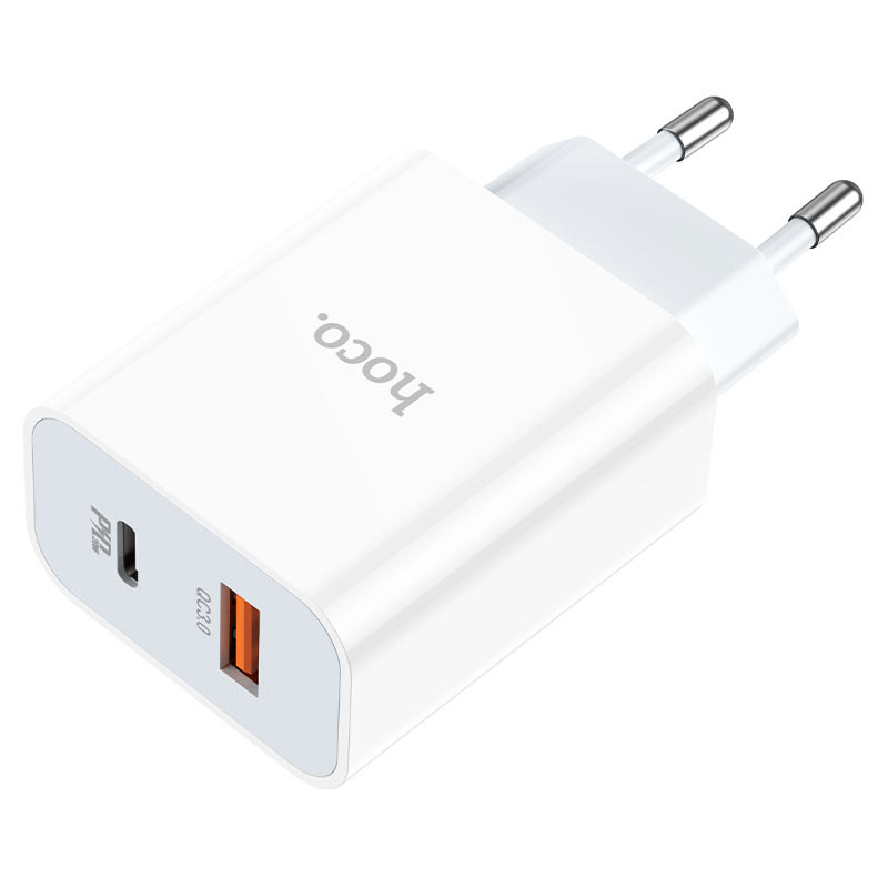 Фото СЗУ Hoco C97A PD20W+QC3.0 (1USB-A/1C) (Белый) на vchehle.ua