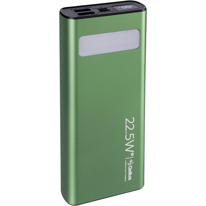 Портативний ЗП Gelius Lightstone GP-PB300i QC+PD 22.5W 20000 mAh (Green)