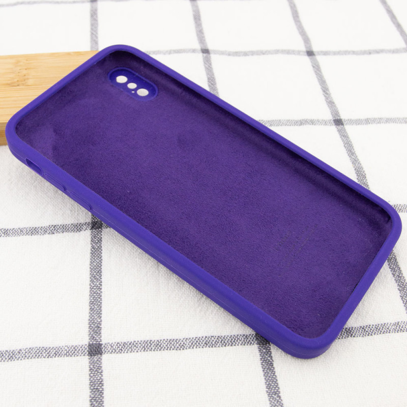 Фото Чохол Silicone Case Square Full Camera Protective (AA) для Apple iPhone X / XS (5.8") (Фіолетовий / Ultra Violet) в маназині vchehle.ua