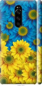 Чехол Жёлто-голубые цветы для Sony Xperia XZ4