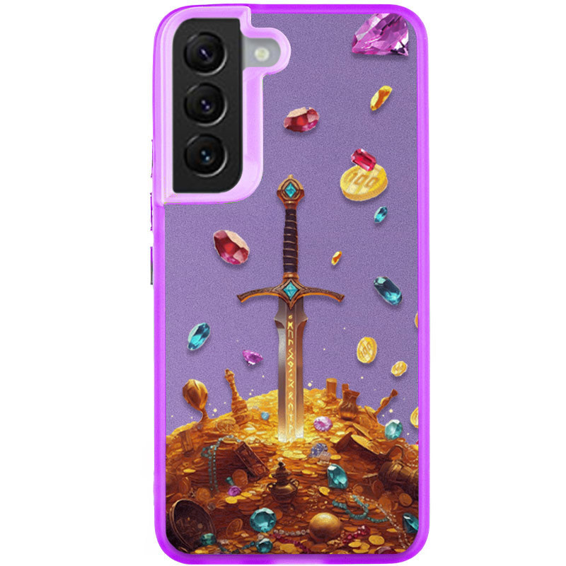 TPU+PC чохол TakiTaki Fantasy magic glow на Samsung Galaxy S22+ (Gold Sword - Purple)