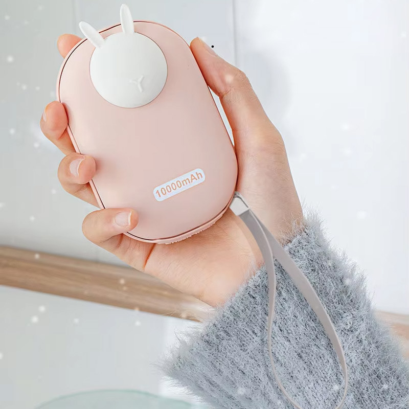 Портативний ЗП Power Bank Epik GXZ-N705 2in1 із обігрівачем для рук 10000 mAh (Pink / Rabbit) в магазині vchehle.ua