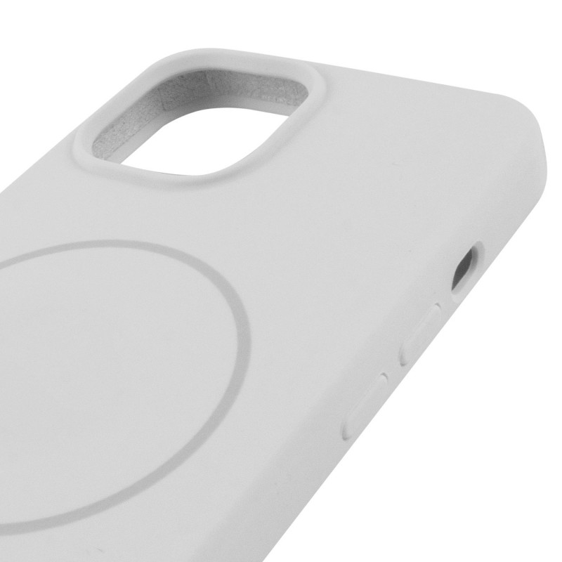 Чохол Silicone Case Full Protective (AA) NO LOGO with Magnetic Safe на Apple iPhone 15 (6.1") (Білий / White) в магазині vchehle.ua