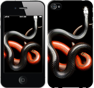 

Чехол Красно-черная змея на черном фоне для iPhone 4 481929