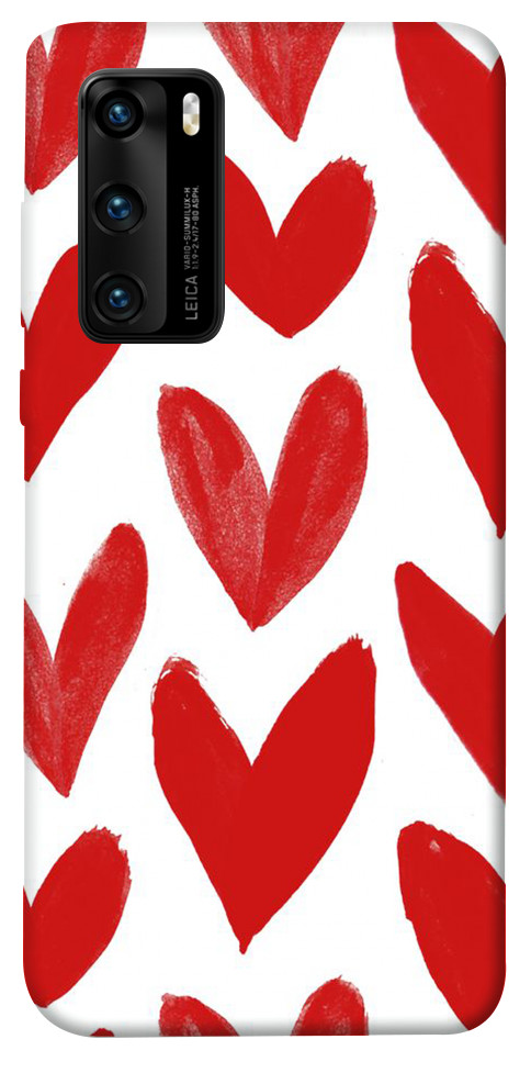 

Чехол Красные сердечки для Huawei P40 1100360
