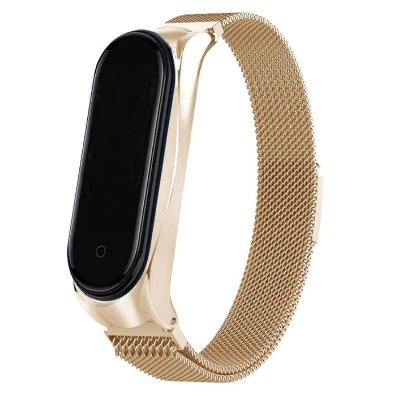 Ремешок Milanese Loop Design для Xiaomi Mi Band 3/4 (Золотой)