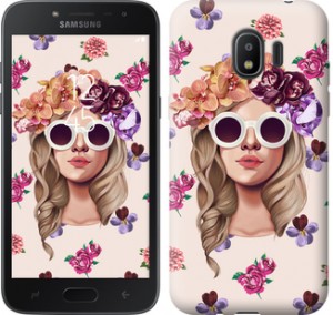 Чохол Дівчина з квітами v2 на Samsung Galaxy J2 2018