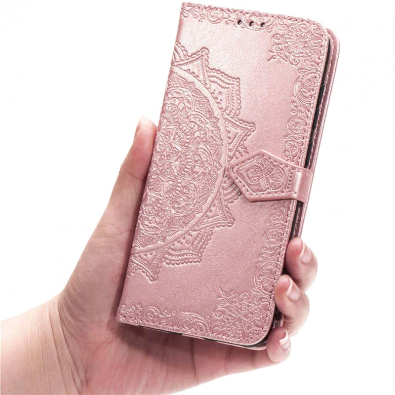 Фото Кожаный чехол (книжка) Art Case с визитницей для Xiaomi Redmi Note 9 / Redmi 10X (Розовый) на vchehle.ua