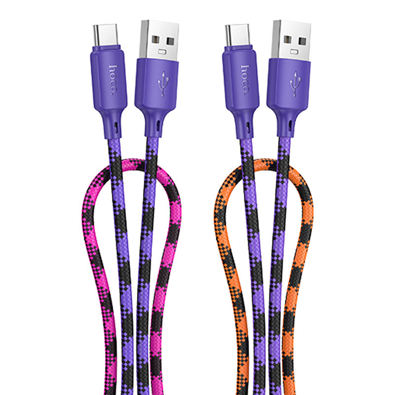 Дата кабель Hoco X116 Meridian USB to Type-C 3A (1m) (Gradient Purple Mix)